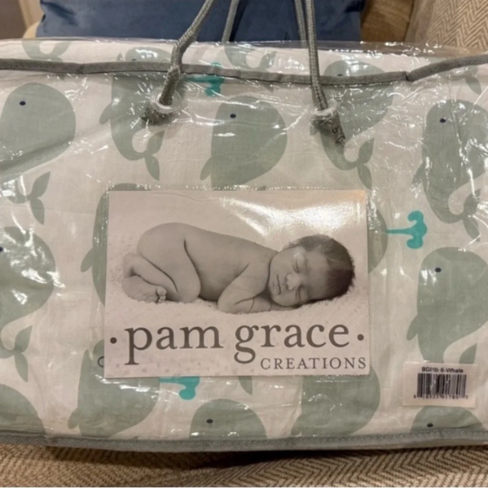 PAM GRACE Whale Baby 6 piece crib Set NIP